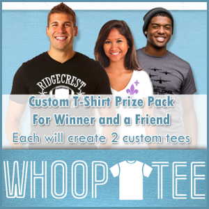 Win a Whoop Tee Prize Pack for you and a friend. Ends 3/22