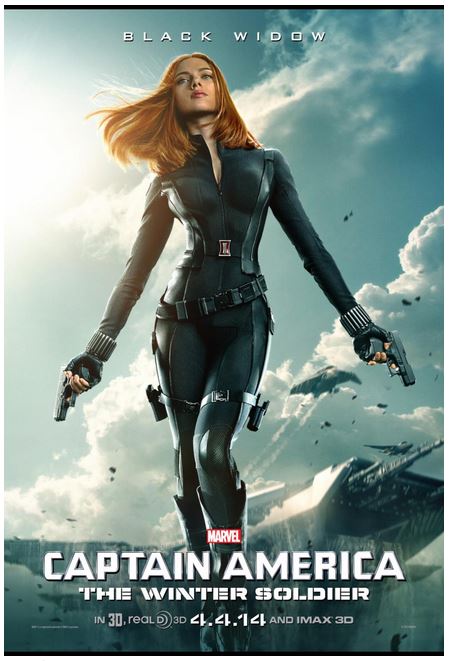 captain america black widow character poster