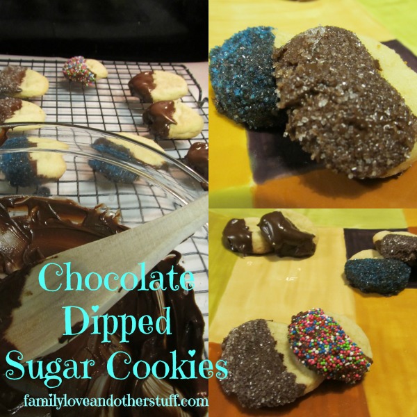 chocolate dipped sugar cookies collage