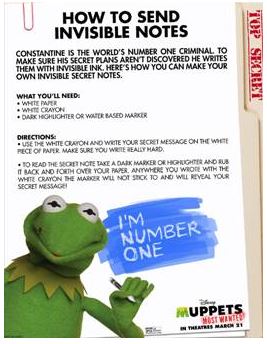 muppets most wanted how to send invisible notes