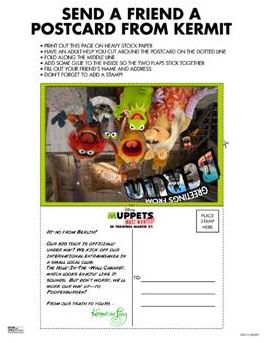 muppets most wanted post card from kermit