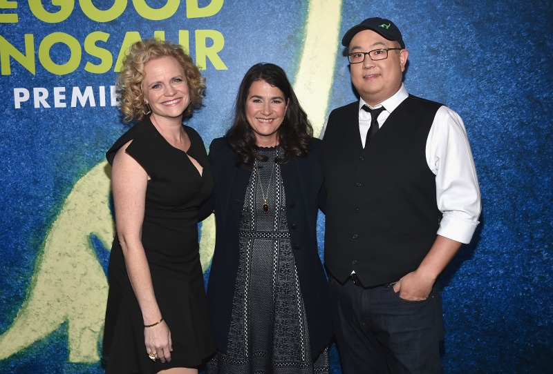 (L-R) Screenwriter Meg LeFauve, producer Denise Ream and director Peter Sohn attend the World Premiere Of Disney-Pixar's THE GOOD DINOSAUR at the El Capitan Theatre on November 17, 2015 in Hollywood, California. (Photo by Alberto E. Rodriguez/Getty Images for Disney)
