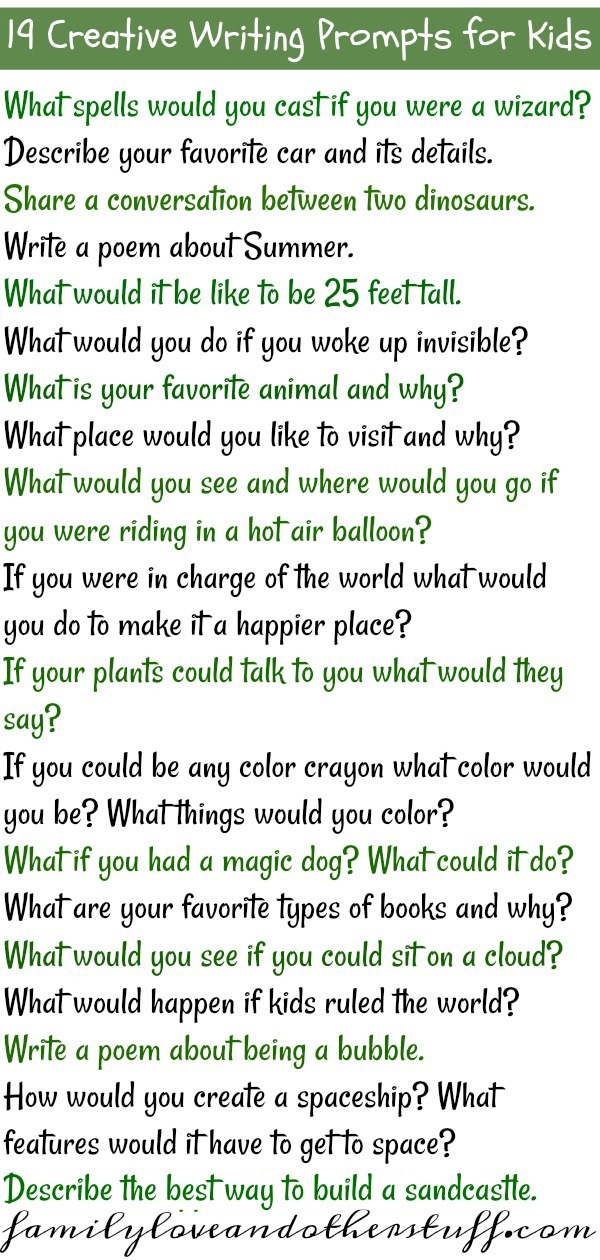 19 Creative Writing Prompts For Kids 