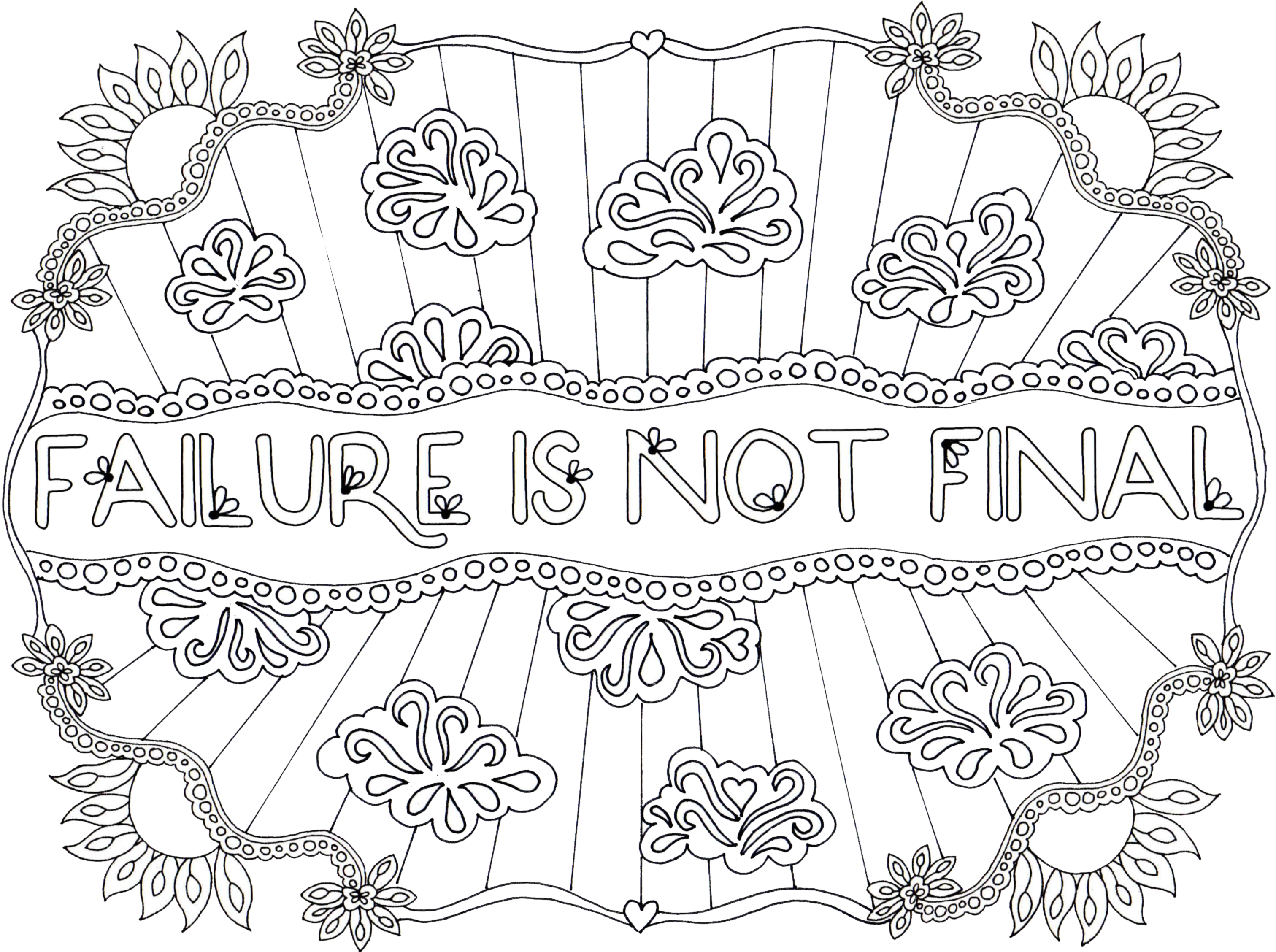 Free Printable Coloring Page: Failure is Not Final