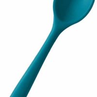 StarPack Basics Silicone Mixing Spoon, High Heat Resistant to 480°F, Hygienic One Piece Design Cooking Utensil for Mixing & Serving (Teal Blue)